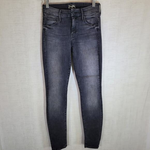Mother The Looker Jeans Womens 24 Black Dark Wash Cat Got Your Tongue Denim - Picture 1 of 14